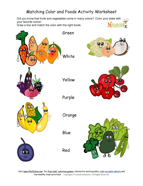 18 Fun Food Worksheets For Children Teaching Expertise