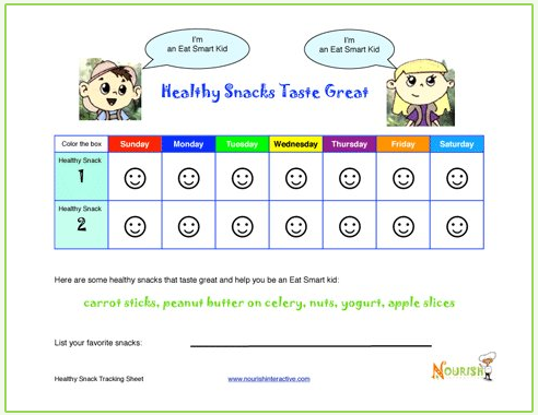 healthy snack food diary tracking weekly goals